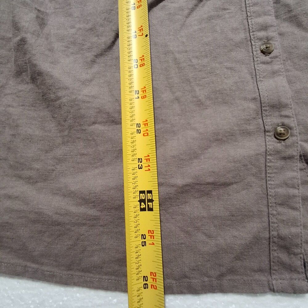 Aerie Brown Linen Blend Tie Shoulder Corset Button Front Short Sundress SZ Small - Picture 9 of 13